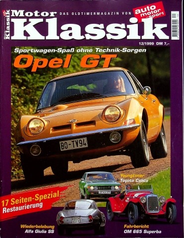 Deckblatt Motor Klassik (12/1999)